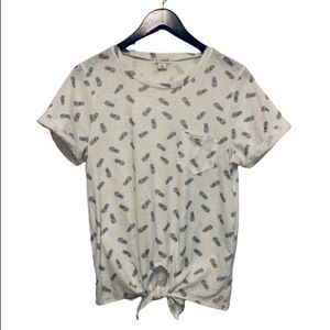 J. Crew Factory pineapple tie-waist t-shirt NWOT